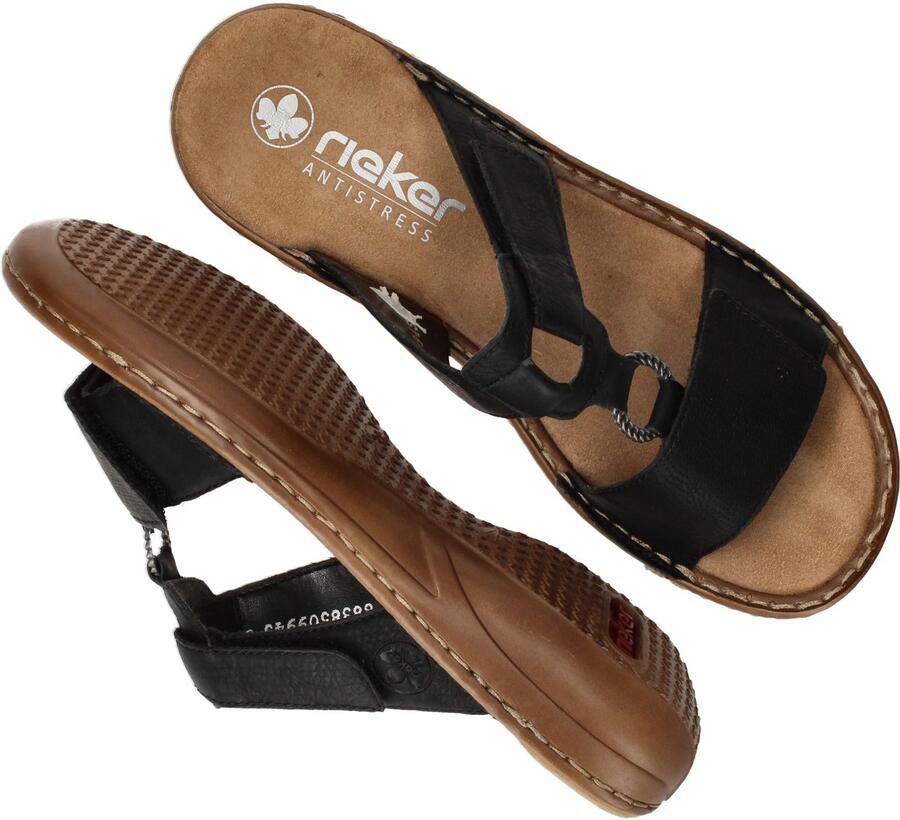 Rieker Slippers sleehak zomerschoen pantoffels met juwelenring - Foto 2