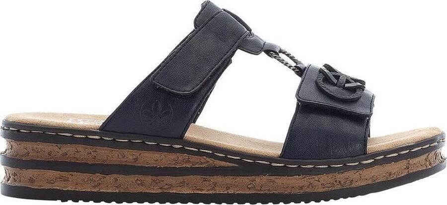 Rieker Slippers sleehak zomerschoen pantoffels met bandjes in gevlochten look - Foto 8