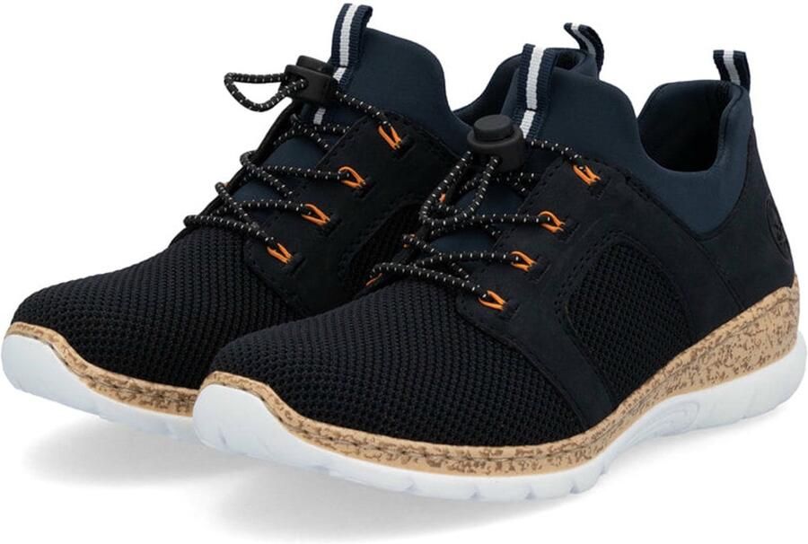 Rieker Slip-on sneakers instapschoen lage schoen slipper vrijetijdsschoen met elastische instap