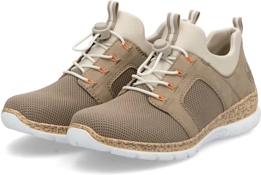 Rieker Slip-on sneakers instapschoen lage schoen slipper vrijetijdsschoen met elastische instap