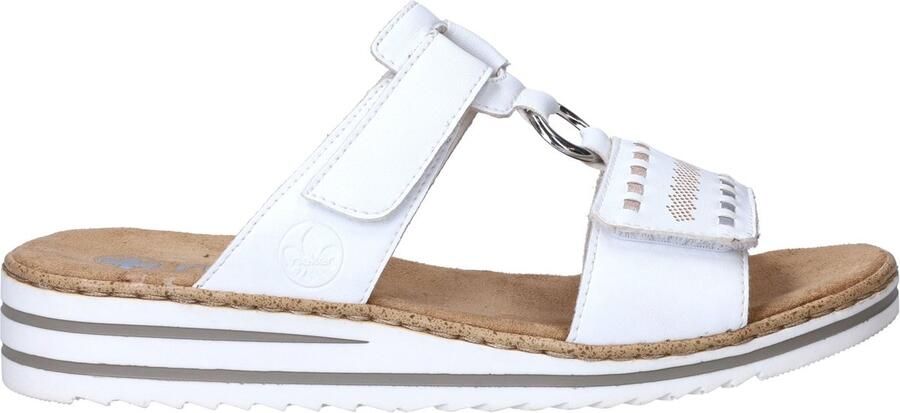 Rieker Slippers sleehak zomerschoen pantoffels met praktisch klittenband - Foto 2