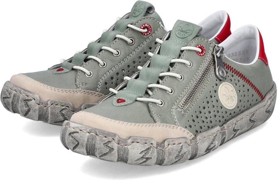 Rieker Dames Slippers Slip-On Casual Comfortabel Memory-Foam L0355-52 Green