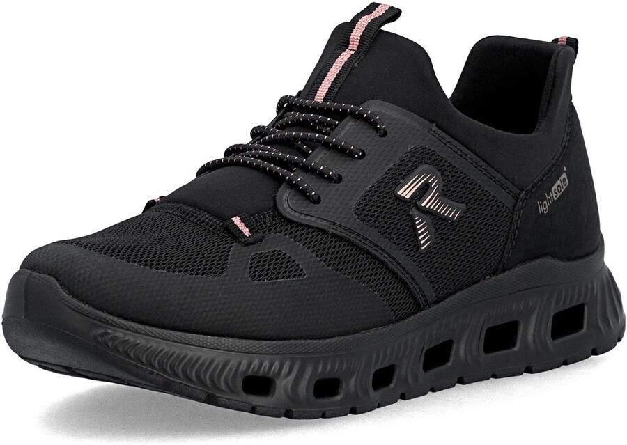 Rieker Dames Slippers Sneaker Vegan MemoSoft Elastisch M6078-00 Black