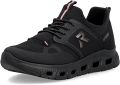 Rieker Dames Slippers Sneaker Vegan MemoSoft Elastisch M6078-00 Black - Zwart
