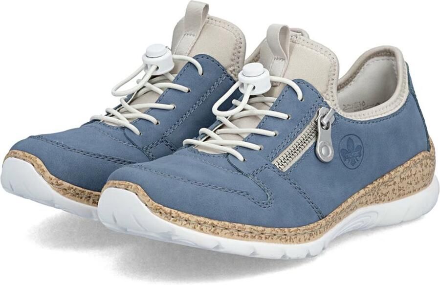 Rieker Dames Slippers Sneakers Slippers Comfort MemoSoft N42G0-14 Blauw - Foto 2