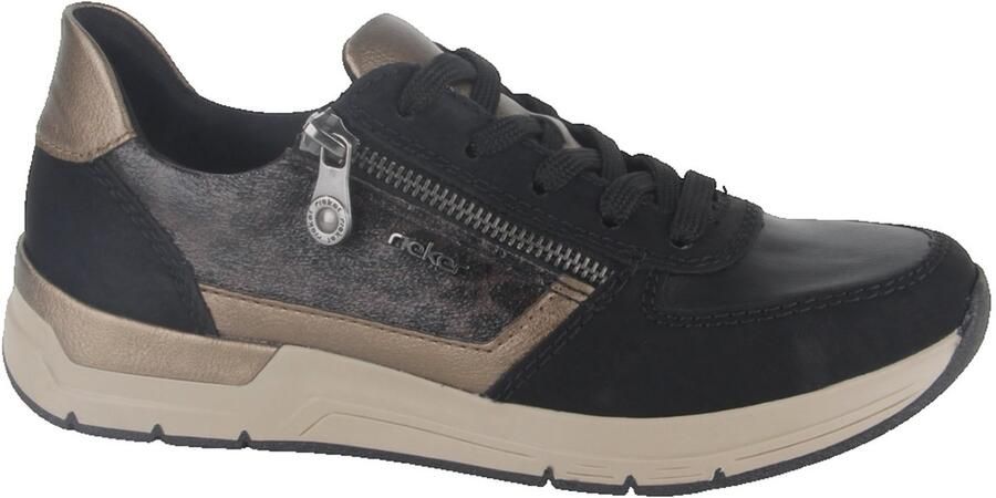 Rieker Dames Sneaker 58902-91 Zwart Combi