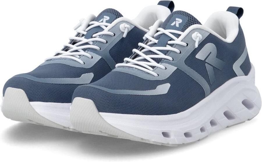 Rieker Dames Sneaker Low W3504-12 Blauw Schoenen