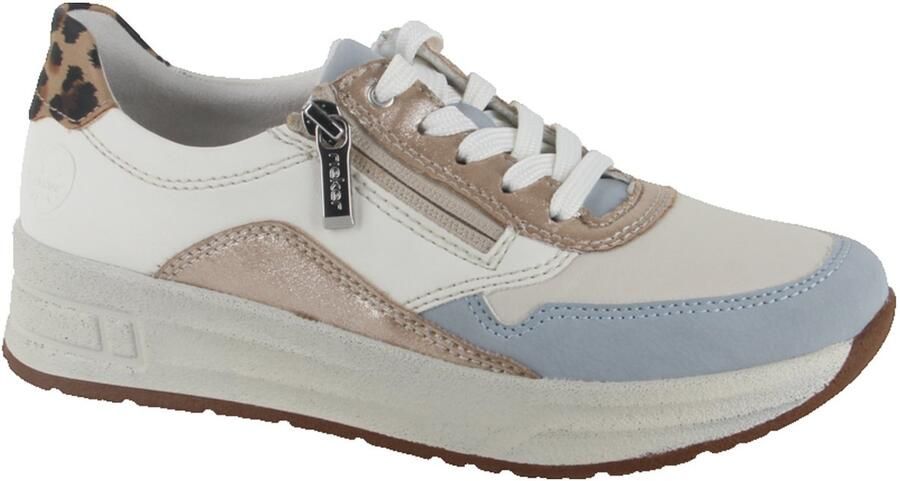 Rieker N8114-90 dames sneakers blauw