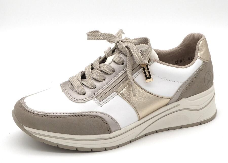 Rieker Dames Sneaker N9504-80 Wit Combi Wijdte H