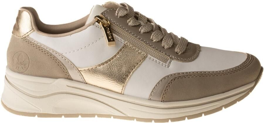 Rieker Dames Sneaker N9504-80 Wit Combi Wijdte H