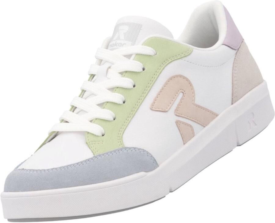 OTTO RIEKER Sport Plateausneakers veterschoenen lage schoen vrijetijdsschoen met pastelkleuren accenten