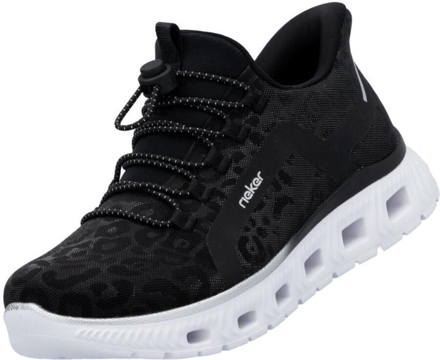RRieker R-Rieker Slip-on sneakers vrijetijdssneaker instapschoen in leeuw-look met memosoft binnenzool