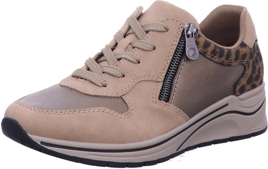 Rieker art N9503-20 sneaker zand dames veter rits H leest - Foto 2
