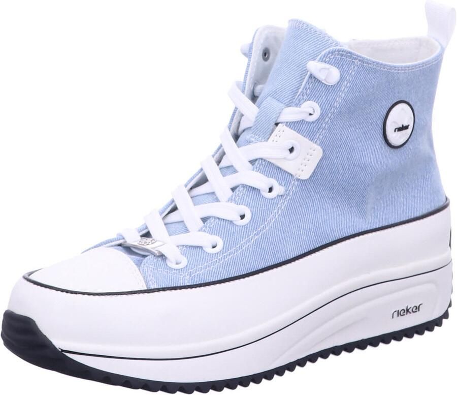 Rieker Sneakers plateau high top sneakers veterschoenen in vegan-verwerking