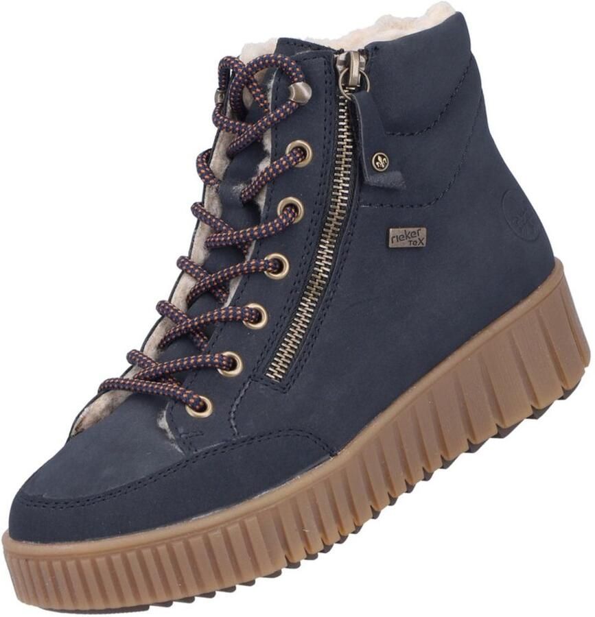 Rieker Winterlaarzen Plateauzolen veterboots met warme voering en TEX-uitrusting