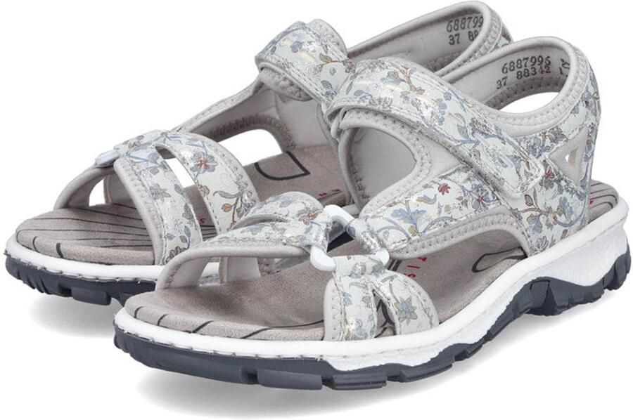 Rieker dames trekking sandalen hemelsblauw Sandalen 68879-69 Bloemmotief