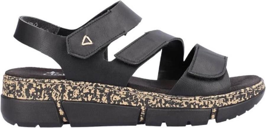 Rieker Sandalen zomerschoen sandaal sleehak met klittenbandsluitingen