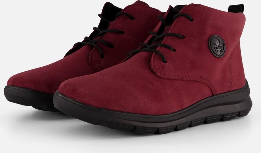 Rieker gevoerde nubuck veterboots bordeauxrood - Foto 5
