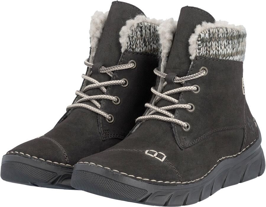 Rieker dames veterlaars enkellaars warme voering 55031-25 Bruin
