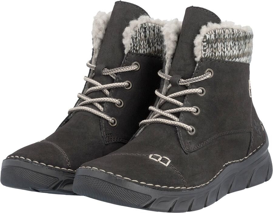 Rieker dames veterlaars enkellaars warme voering 55031-25 Bruin
