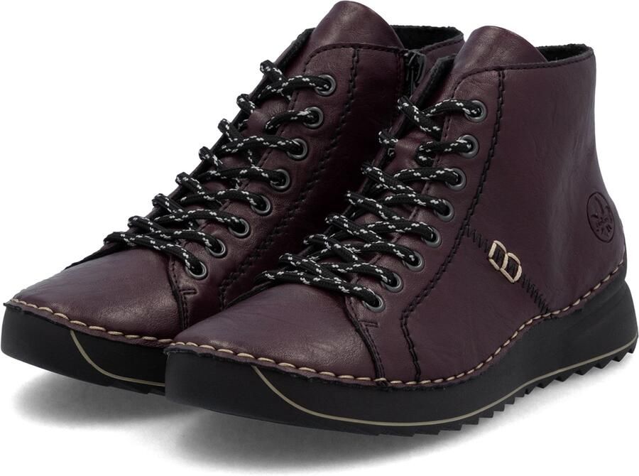 Rieker Hoge veterschoenen Veterenkellaars High Top Sneaker plateaubots met profielzool
