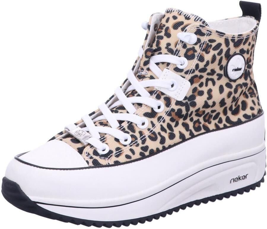 Rieker Sneakers plateau high top sneakers veterschoenen in vegan-verwerking