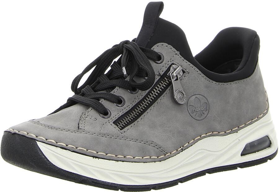 Rieker Sneakers laag 'Sportlicher Schnürschuh Damen 44567-42 Kunststoff (Synthetik) in grau' grijs - Foto 2
