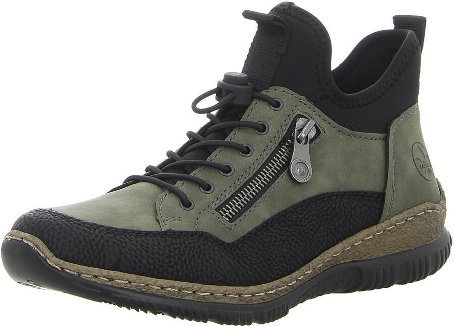 Rieker Veterschoenen enkellaars plateausool contrastnaad met binnenrits - Foto 2