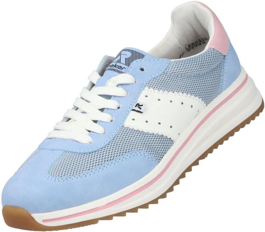 Rieker dames veterschoenen lichtblauw extra breed