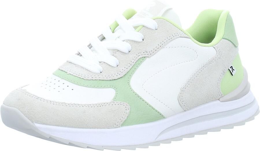 Rieker Sneakers laag lichtgrijs lichtgroen wit