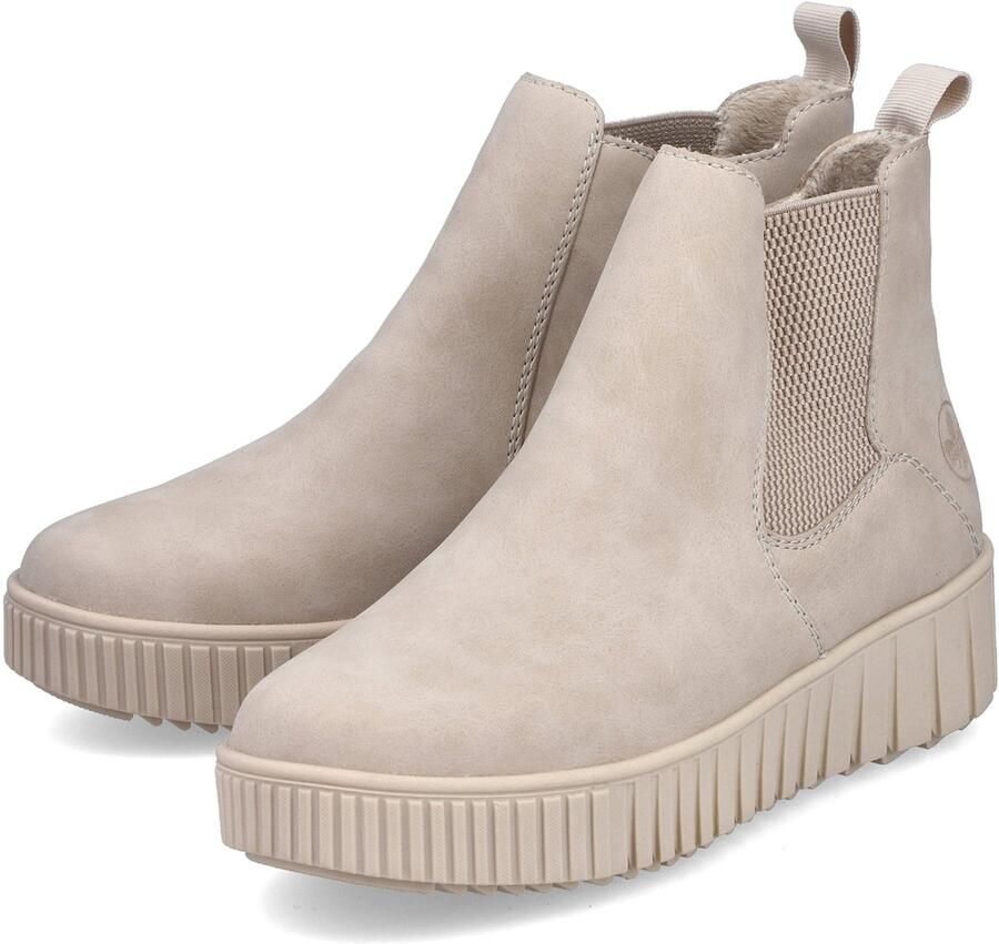 Rieker Winterlaarzen Chelseaboots plateausneaker enkellaars ritssluiting en stretch