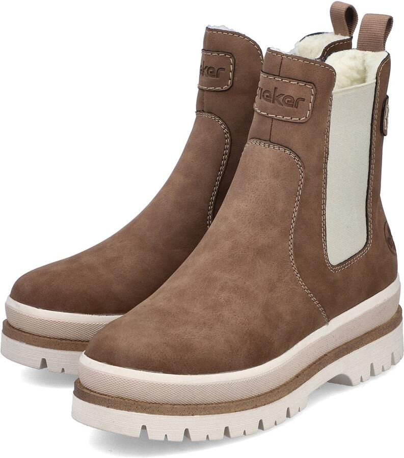Rieker Winterlaarzen Chelseaboots plateauboots enkellaars met ritssluiting aan de binnenkant