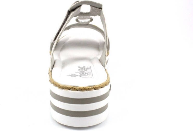 Rieker Slippers plateau zomerschoen pantoffels met decoratieve parels en pailletten - Foto 2