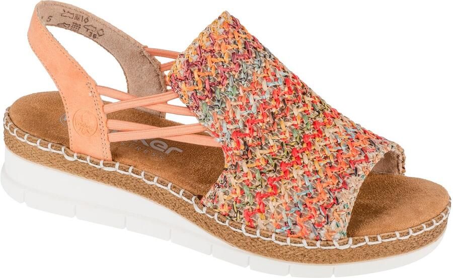 Rieker Sandalen zomerschoen sandaal sleehak in modieuze vlecht-look - Foto 2