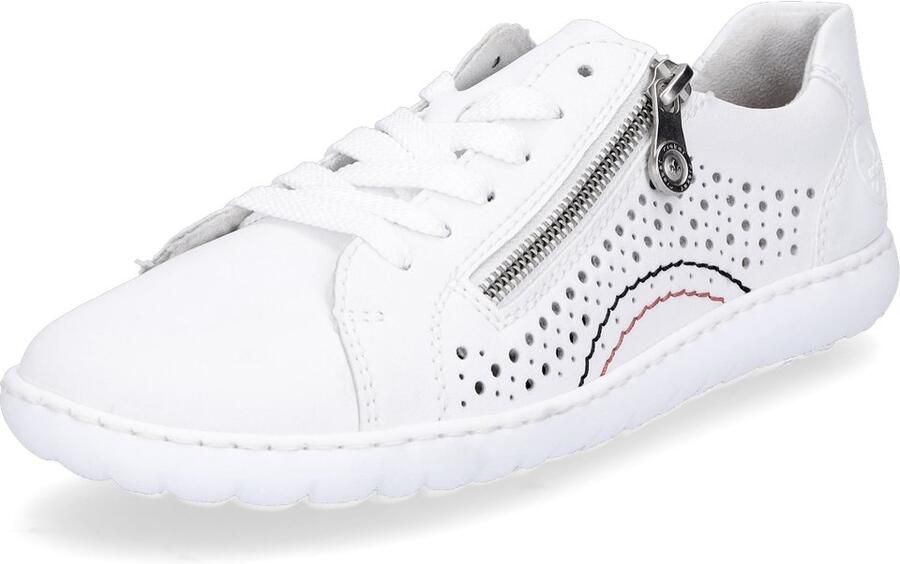 Rieker damesschoen lage veterschoen slip-on 52824-80 parelwit