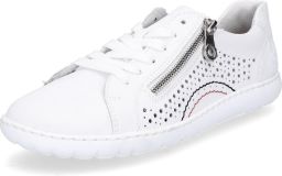 Rieker damesschoen lage veterschoen slip-on 52824-80 parelwit