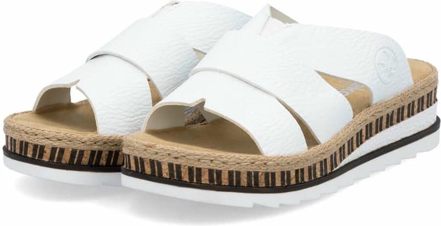 Rieker Slippers sleehak zomerschoen slippers met jute omlijsting