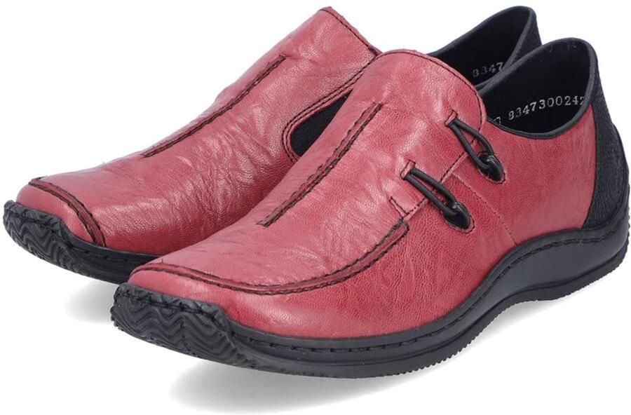 Rieker Instappers Vrijetijdsschoen comfortschoen met gestructureerd bovenmateriaal