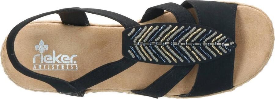 Rieker Sandaaltjes zomerschoen sandaal plateauhak met glinsterende strass-steentjes - Foto 17