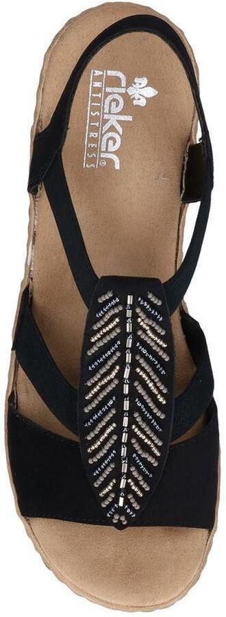 Rieker Sandaaltjes zomerschoen sandaal plateauhak met glinsterende strass-steentjes - Foto 15