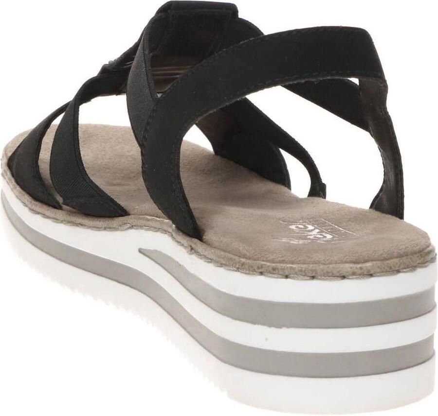 Rieker Sandaaltjes zomerschoen sandaal plateauhak met glinsterende strass-steentjes - Foto 3