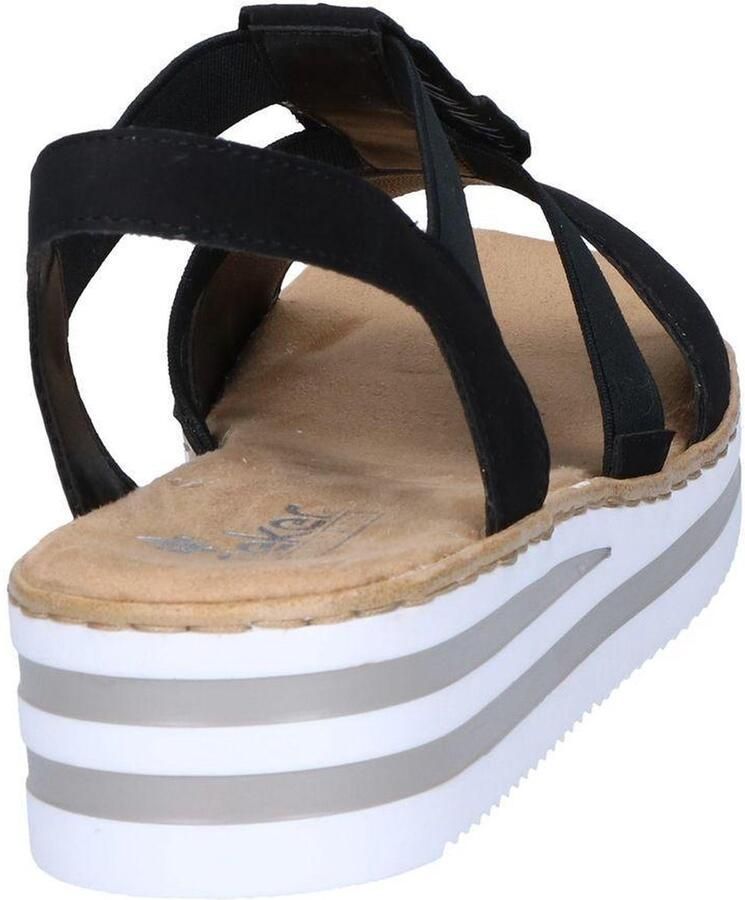 Rieker Sandaaltjes zomerschoen sandaal plateauhak met glinsterende strass-steentjes - Foto 4