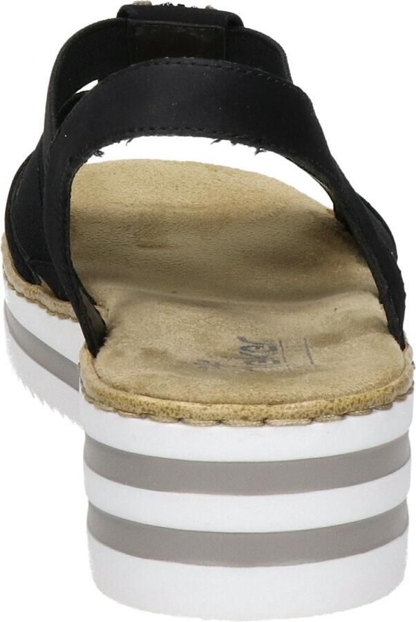 Rieker Sandaaltjes zomerschoen sandaal plateauhak met glinsterende strass-steentjes - Foto 8