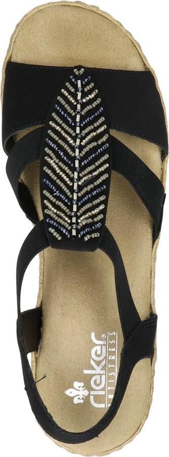 Rieker Sandaaltjes zomerschoen sandaal plateauhak met glinsterende strass-steentjes - Foto 13