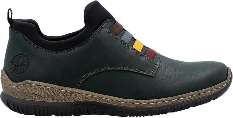 Rieker Slip-on sneakers Slipper instapper vrijetijdsschoen lage schoen met aantreklus