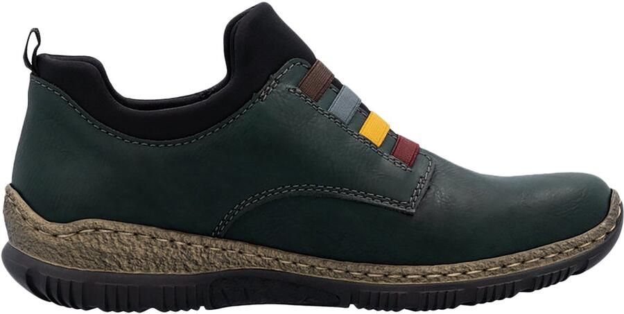 Rieker Slip-on sneakers Slipper instapper vrijetijdsschoen lage schoen met aantreklus