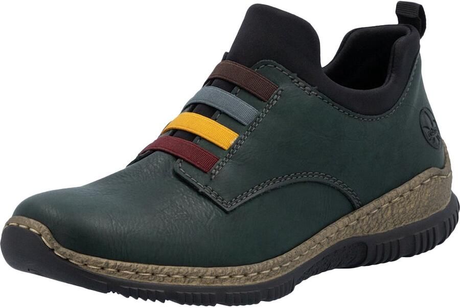 Rieker Slip-on sneakers Slipper instapper vrijetijdsschoen lage schoen met aantreklus