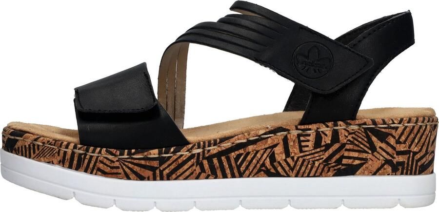 Rieker Sleehaksandaaltjes zomerschoen sandaal sleehak met gedessineerde plateauzool - Foto 8