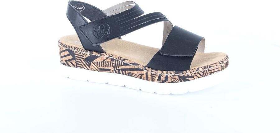 Rieker Sleehaksandaaltjes zomerschoen sandaal sleehak met gedessineerde plateauzool - Foto 10