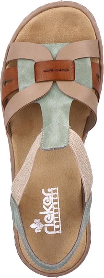 Rieker Groene Casual Platte Sandalen Multicolor Dames